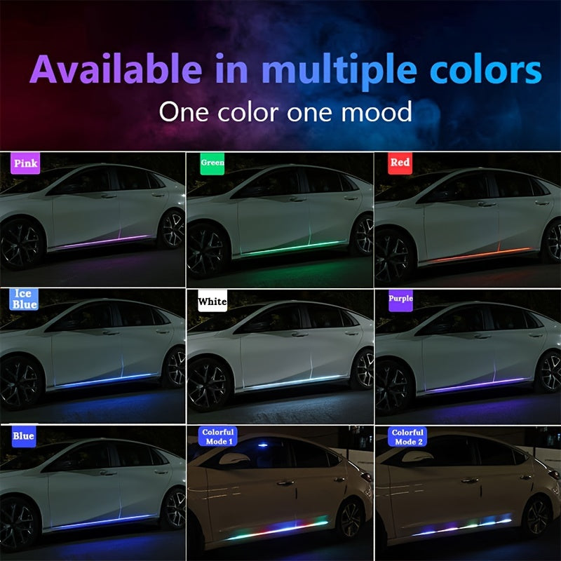 RGB Running Board Lights, Car LED Light Strip, 59/71in Exterior Side Door Skirts Ambient Lighting Dreamcolors, 20 Music Modes, Remote Neon Lights For Trucks SUV Cars Automotive Accessories (Multicolor + Cigarette Lighter Plug