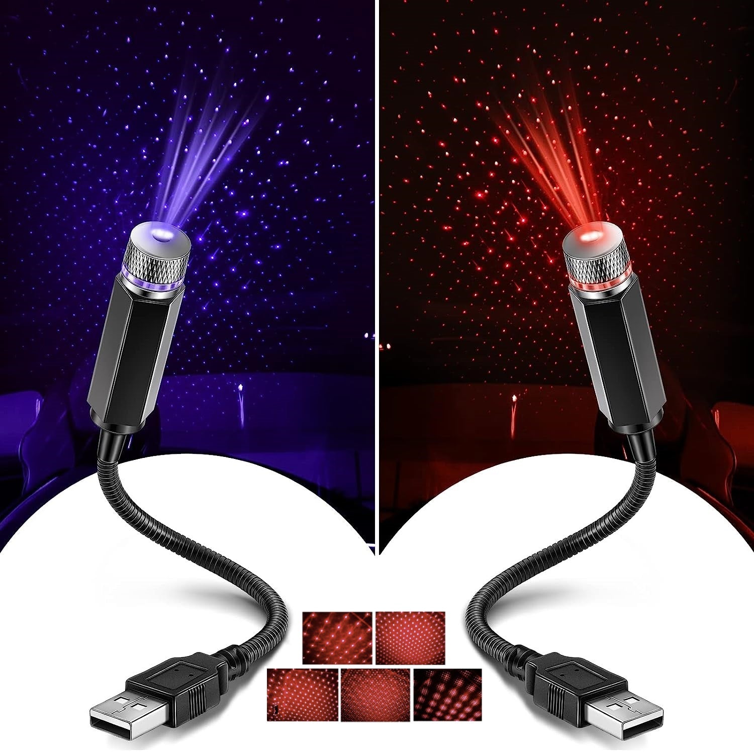 1pc Star Projector Night Light, USB Car Roof Atmosphere Lights, Portable Adjustable Romantic Interior Car Lights, Portable USB Night Light Decorations For Car, Ceiling, Bedroom