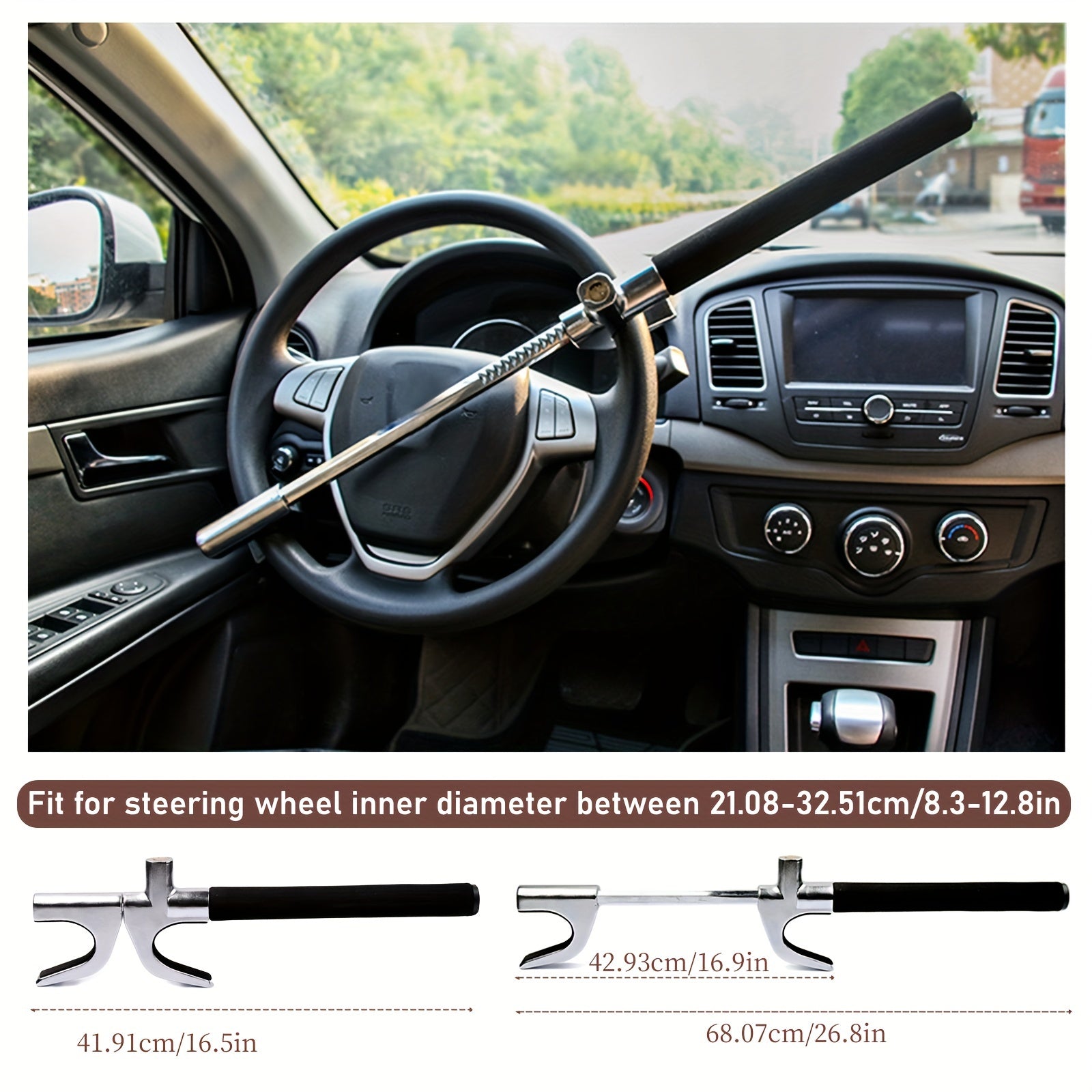 The Club Steering Wheel Lock - Universal Car Anti-Theft Device - Adjustable for Most Vehicles - For Car Owners - Deter Theft & Protect Your Vehicle - Ideal Gift for Car Enthusiasts