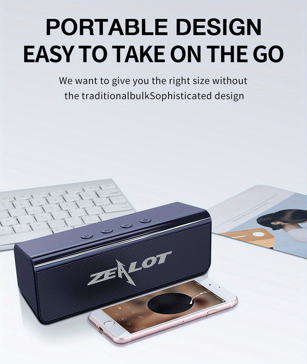 ZEALOT S31 10w Futuristic Portable Wireless Speaker, 10 Hours Playtime Loud Stereo, Compatible With Mobile Phone/Tablet/Tv. Tf/Usb/Aux Compatible, Speaker For Home/Car/Outdoor/Camping, Gift For Thanksgiving/Christmas