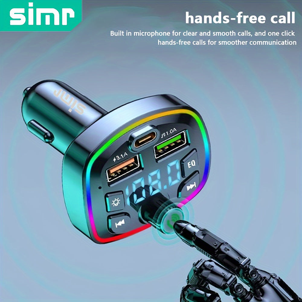 Hands-Free Car MP3 Player with USB PD Charging, Wireless FM Transmitter, Dual USB Ports, True 3.1A Power Delivery