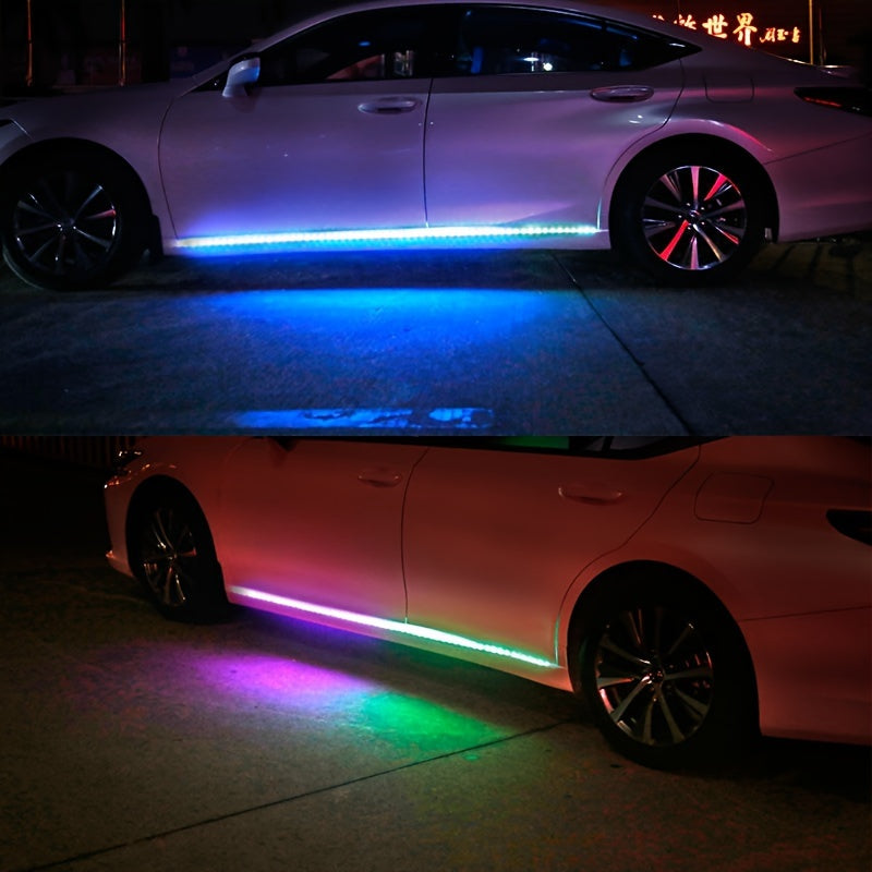 2PCS RGB Car LED Light Strip, Exterior Side Door Skirts Ambient Lighting Dreamcolors, Car Atmosphere Lights, 20 Music Modes, App Control Waterproof Neon Lighting Kits For Cars, SUVs, Trucks12V
