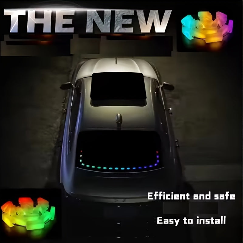 APP Remote Control Dual Control Car Atmosphere Lamp Interior Car Led Lights With Remote Music Sync Color Change RGB Rear Window Car Lighting Chasing Snake Streamer Rhythm Led Lamp With Car Charger 12V