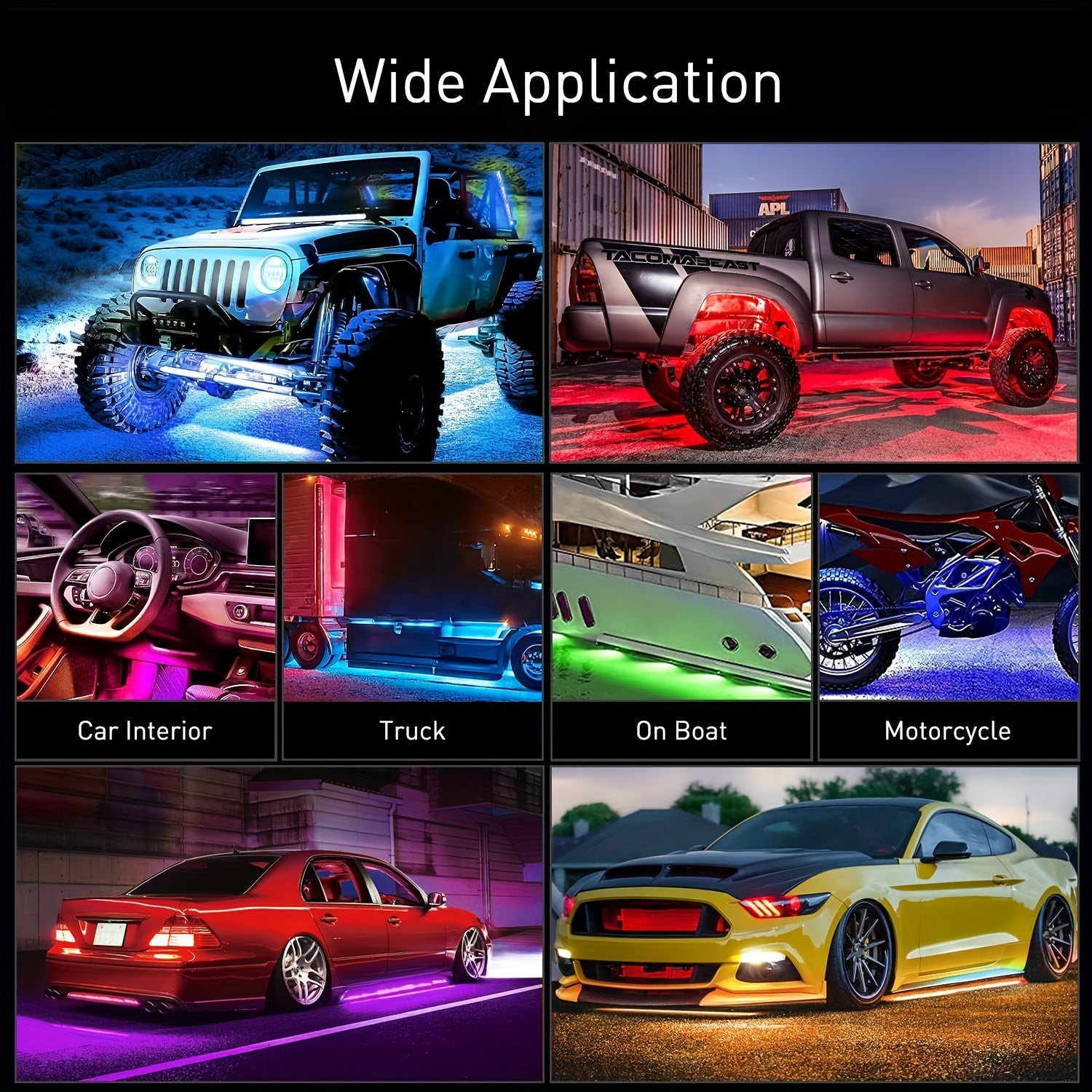 Dreamcolor Acrylic Interior Car LED Strip Light With Wireless APP, RGB 22 In 1 With 175 Inches 593 LEDs Fiber Optic Ambient Lighting Kits, 16 Million Colors Sound Active Function Car Neon Lights, Car Chassis LED And Neon, San