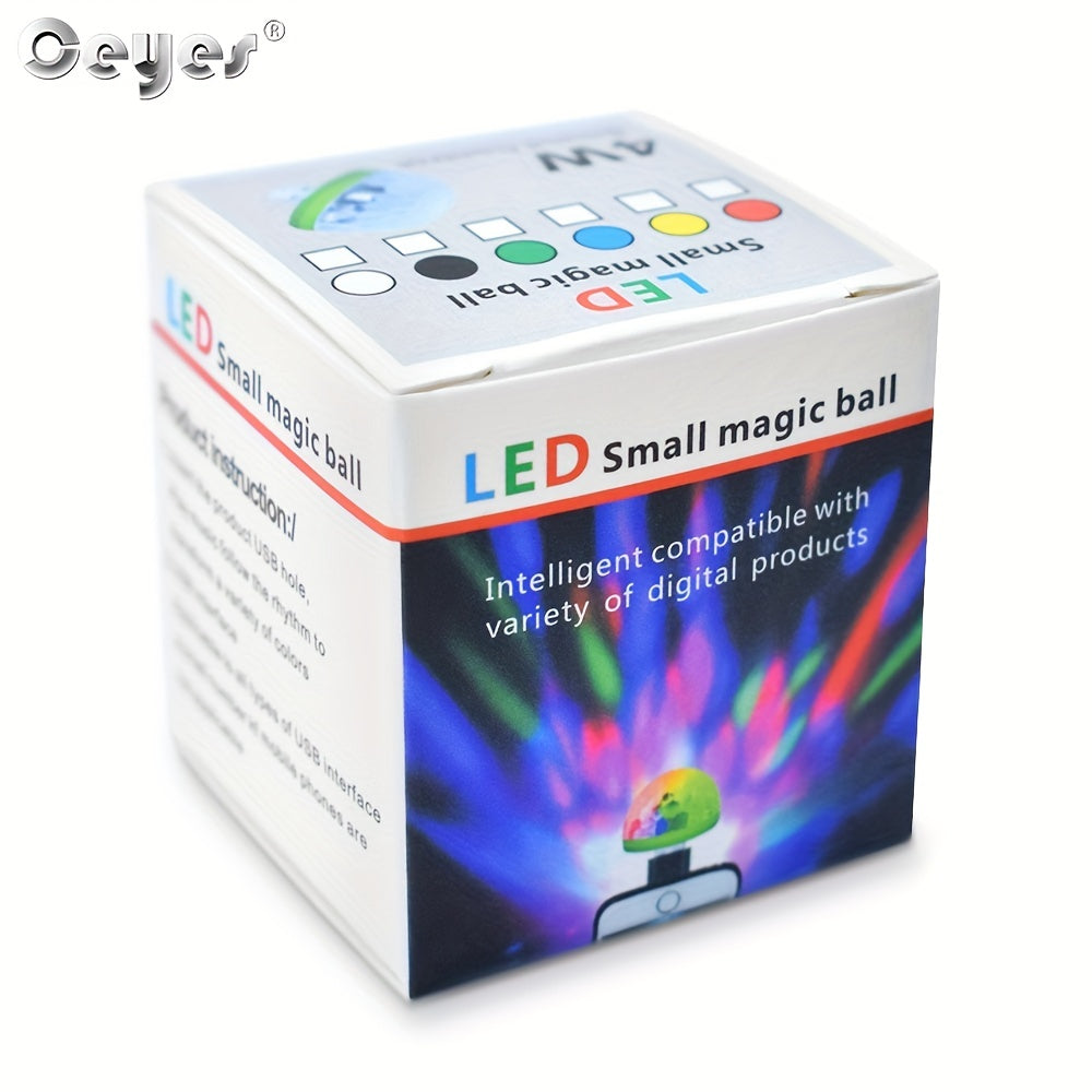Ceyes Led Small Magic Mall/Disco Party USB Colorful Neon Lights Car LED Ambient Lights Sound Activated Mini Magic Ball Car LED Lights USB Neon Lig