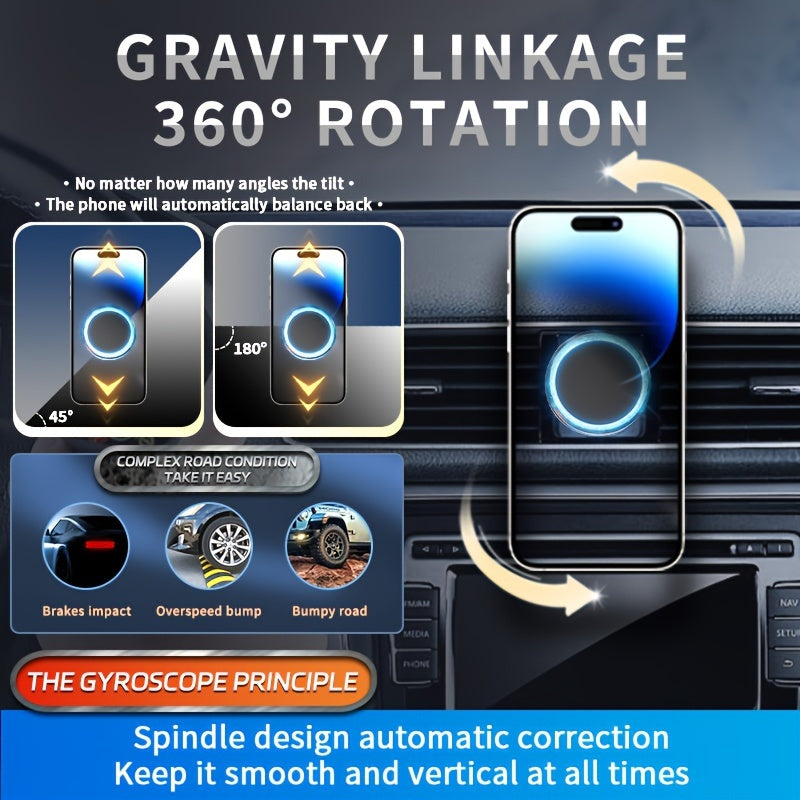 2023 Gravity-Free Revolution Magnetic Phone Car Mount - Effortless Navigation, Secure Universal Fit, Easy Install Stickers - The Ultimate Car Accessory for Safe Driving