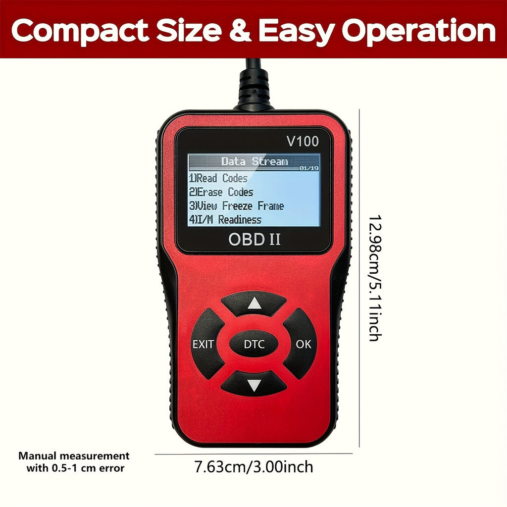 Car OBD2 Diagnostic Scanner Code Reader Engine Fault Code Reader Scanner Can Diagnose Scan Tool For All OBD II Protocol Cars Since 1996, Read Code Erase Code Battery Test Data Stream