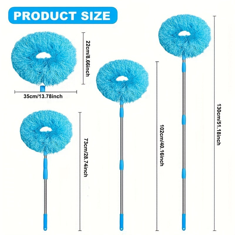 1pc, Washable Ceiling Fan Cleaner, Microfiber Duster with Telescoping Extension Pole, Fit for Cleaning High Ceiling Fan, Furniture, Blinds, Car, Cleaning Supplies, Cleaning Tool