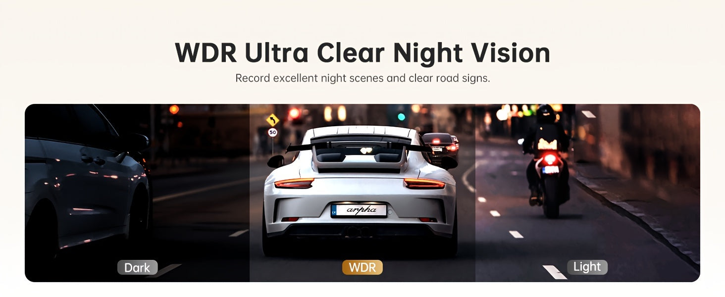 10'' Rear View Mirror Full Touch Screen Mirror Dual Camera Dash Cam, Dash Cam Front 1080P And Rear 720P, App Control With WiFi And GPS, English Voice Control, WDR Super Night Vision, Parking Mode(Need To Connect Mini 3-lead H