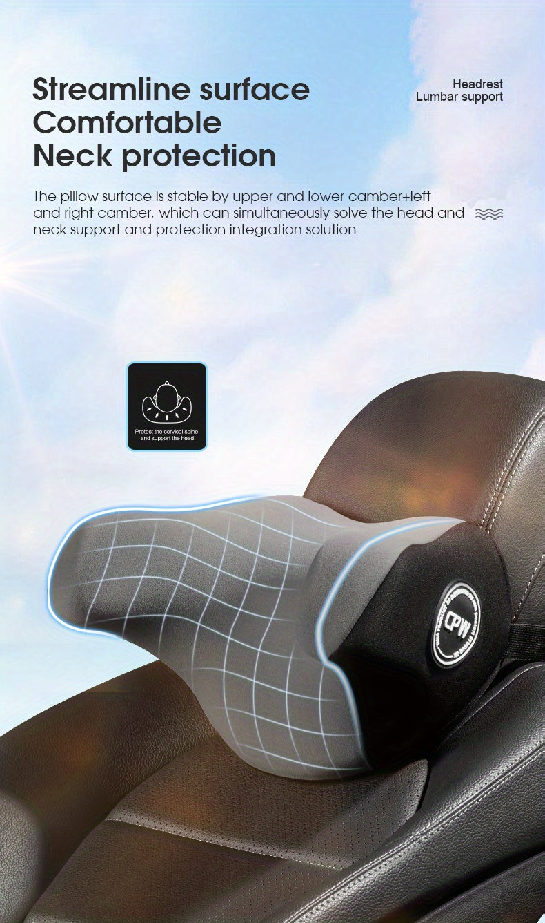 [CHEGES Car Headrest] CHEGES High-grade Memory Foam Car Headrest | Polyester Car Neck Pillow for Four Seasons General Car Automotive Supplies Accessories