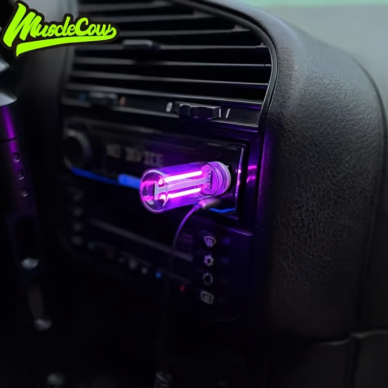 MUSCLECOW USB Car LED Ambient Light with Touch Control - Adjustable Brightness, No Wiring Required, Interior Mood Lighting, Night Light Decor, 5V Plug-and-Play, Fit for All Vehicles