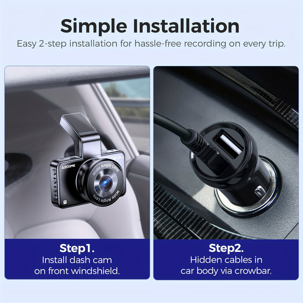3-Inch Large Screen M17 HD 1080P Front Dash Cam - 6-Glass Lens Super Night Vision, 150° Adjustable View Angle, ADAS, WiFi, Time Lapse Video, G-Sensor, Endless Loop Recording, Parking Mode, Super Capacitor, Simple Installatio
