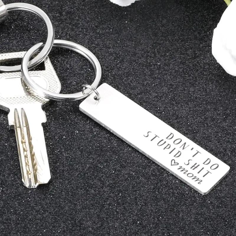 Creative Don't Do Stupid" Key Chain, Gift For Son Daughter Teenagers, Car Key Bag Decorative Key Ring