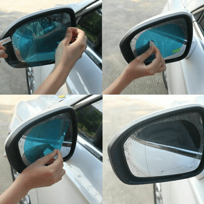 2 Pcs Rainproof Car Rearview Mirror Sticker Anti-fog Protective Film Rain Shield