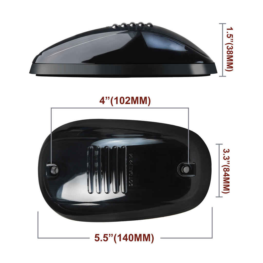 5pcs/Set 12V LED Smoke Cab Roof Running Top Marker Light Bulb Assembly, Replacement for 1500 2500 3500 4500 5500 2003-2018 Pickup, Without Battery, for Car