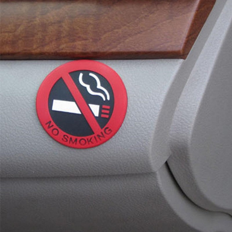 Car Dashboard Ornament No Smoking Car Stickers Styling Round Red Sign Vinyl Sticker for Auto Motorcycle Home Wall Outdoor Car Accessories