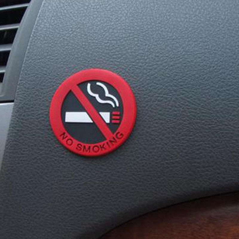 Car Dashboard Ornament No Smoking Car Stickers Styling Round Red Sign Vinyl Sticker for Auto Motorcycle Home Wall Outdoor Car Accessories