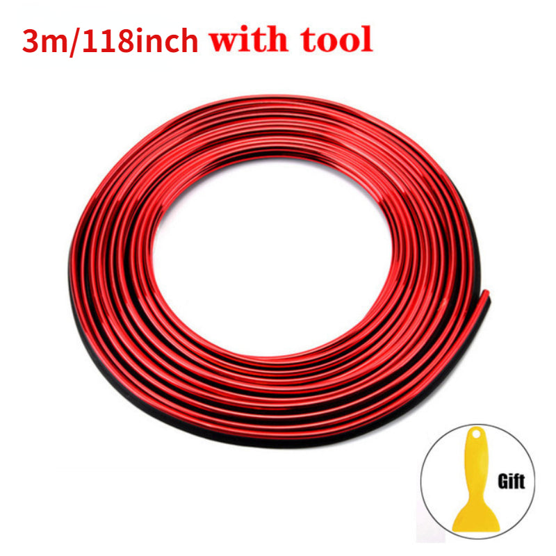 3 Metres Flexible Universal Car Moulding Decoration Strips - Interior Auto Mouldings for Dashboard, Door, and Car Cover Trim with Easy Installation and DIY Car-styling