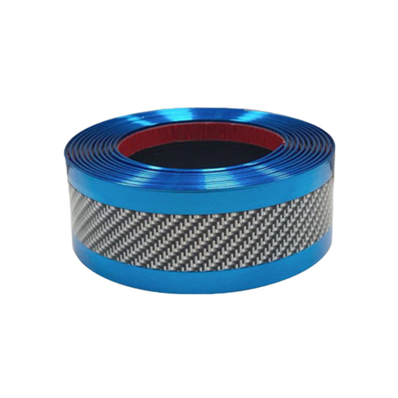 Carbon Fiber Style Universal Car Door Sill Protection Strip with Anti-scratch Rearview Mirrors Bumper Protection Stickers Auto Decorations Accessories