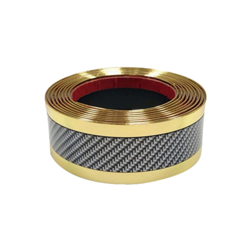 Carbon Fiber Style Universal Car Door Sill Protection Strip with Anti-scratch Rearview Mirrors Bumper Protection Stickers Auto Decorations Accessories