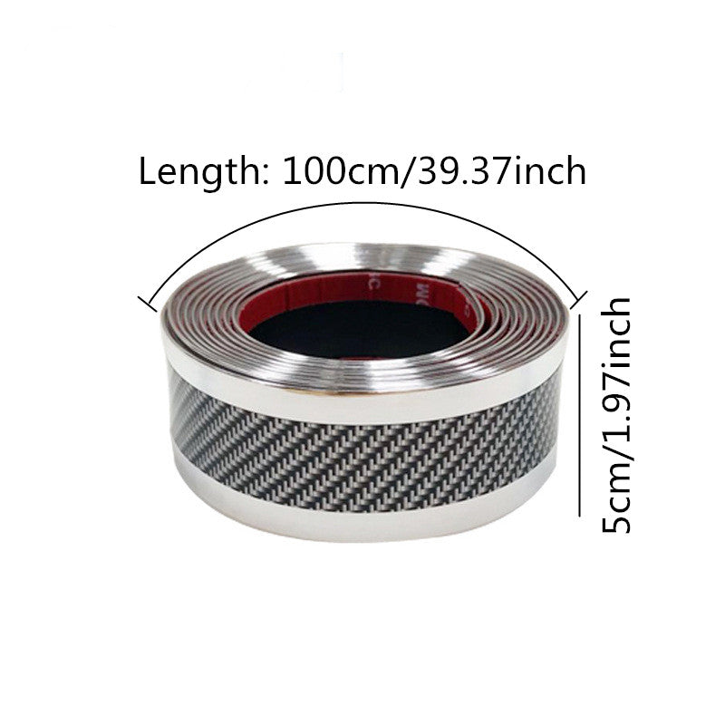 Carbon Fiber Style Universal Car Door Sill Protection Strip with Anti-scratch Rearview Mirrors Bumper Protection Stickers Auto Decorations Accessories