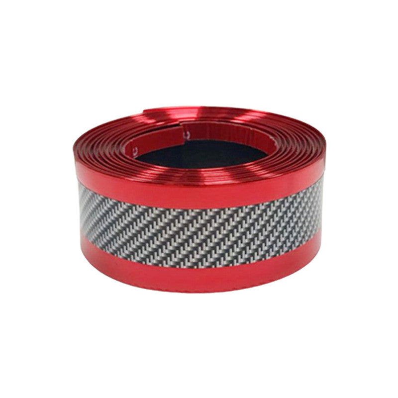 Carbon Fiber Style Universal Car Door Sill Protection Strip with Anti-scratch Rearview Mirrors Bumper Protection Stickers Auto Decorations Accessories