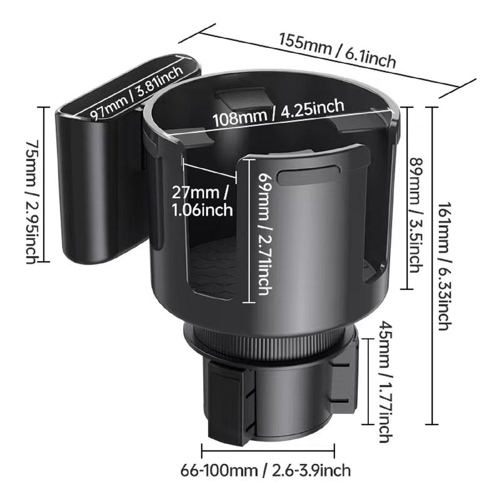 2-in-1 Cup Holder Phone Holder For Car, Multifunctional Large Cup Holder, Fits For Yeti, Stanley 32/40/46, Car Drinking Bottle Holder