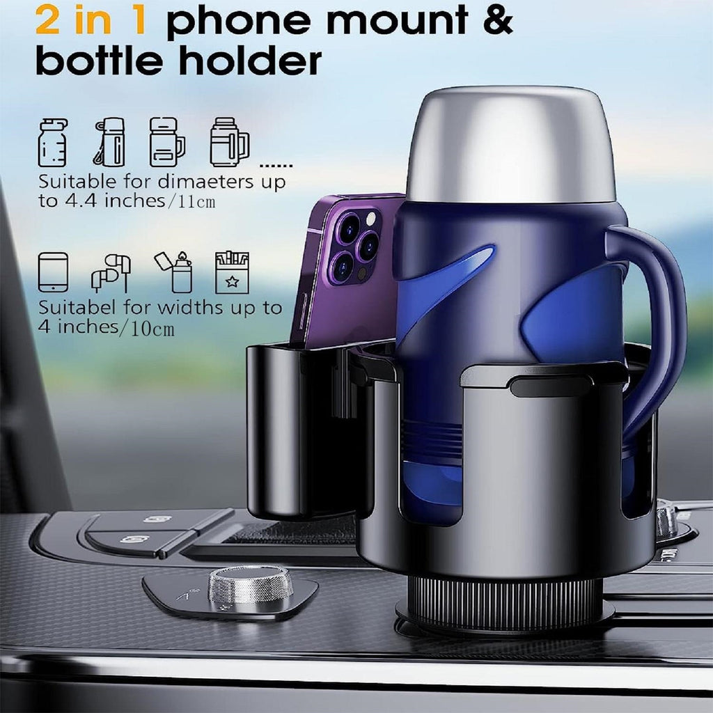2-in-1 Cup Holder Phone Holder For Car, Multifunctional Large Cup Holder, Fits For Yeti, Stanley 32/40/46, Car Drinking Bottle Holder