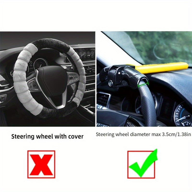 Heavy Duty Iron Steering Wheel Lock - Universal Anti-Theft Car Security Device with 2 Keys - For Car Owners -  For Enhanced Vehicle Security - Ideal Gift for Car Enthusiasts