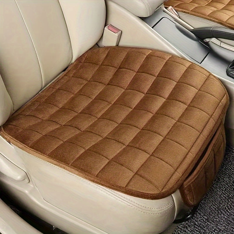Universal Oval Car Seat Cushion with Polyester Fiber, Sponge Filler, Soft & Breathable, Anti-Slip, Lightweight & Portable, All-Season Protection for Vehicle Seats - Hand Washable