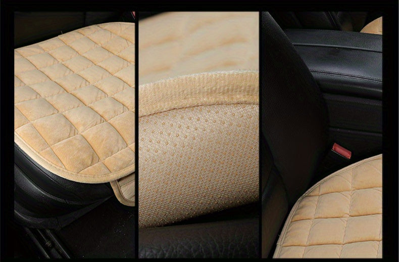 Universal Oval Car Seat Cushion with Polyester Fiber, Sponge Filler, Soft & Breathable, Anti-Slip, Lightweight & Portable, All-Season Protection for Vehicle Seats - Hand Washable