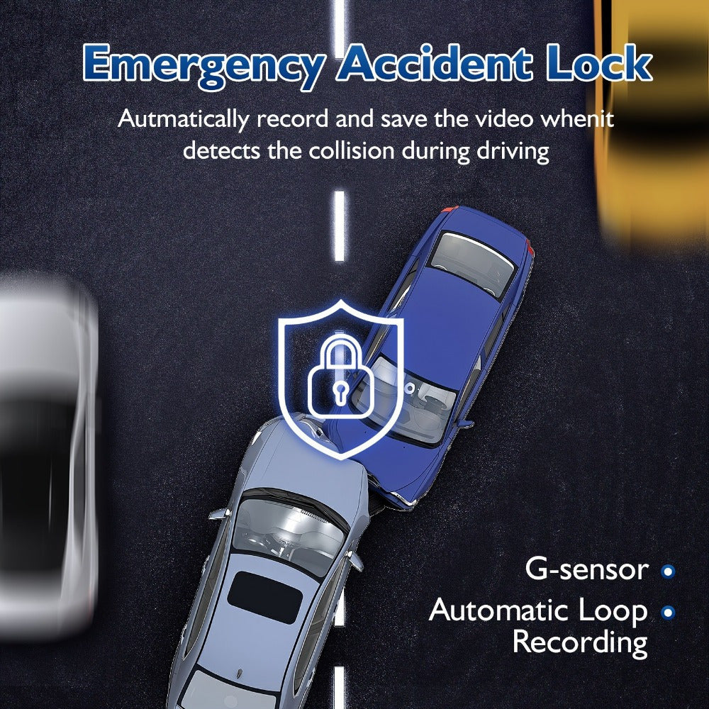 3-Channel 4K+1080P Triple Dash Cam - 2160P Full UHD, 170°Deg Wide Angle, Infrared Night Vision, G-Sensor, 32GB Card Included - Advanced Car Dashboard Camera for Front, Inside, and Rear Recording