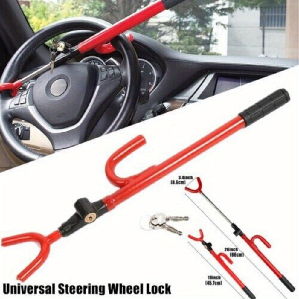 Universal Car Van Truck SUV Steering Wheel Lock - Twin Hooks Anti-Theft Security Device with Durable Construction for Maximum Protection
