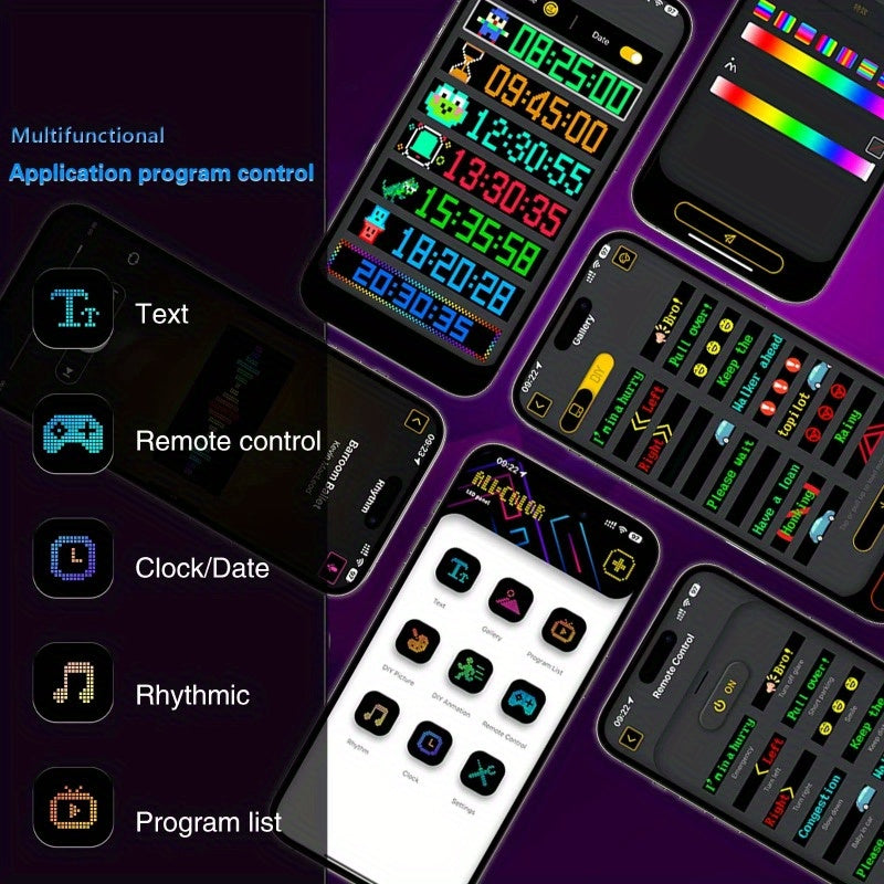 2PCS Devil's Eye Car LED Matrix Pixel Panel with Remote Control APP, Programmable DIY Flexible LED Display for Car Window Decoration, Halloween, Christmas Light