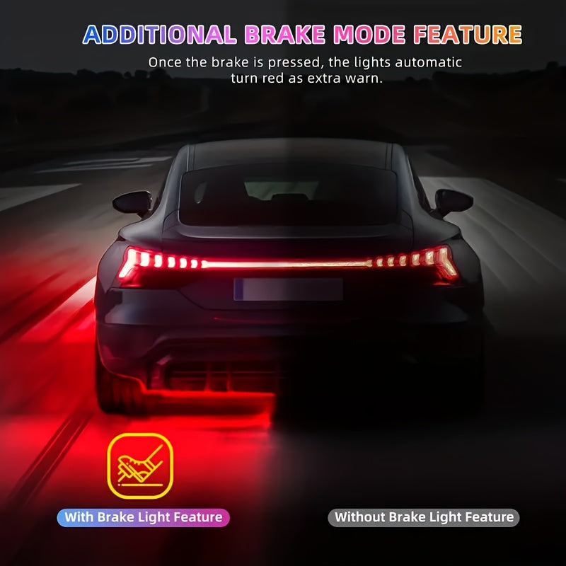 One belt four RGB led light strip car super bright general light strip car LED bottom light neon, with APP dynamic RGB color change, music mode, remote control, car base light strip, LED light base light kit