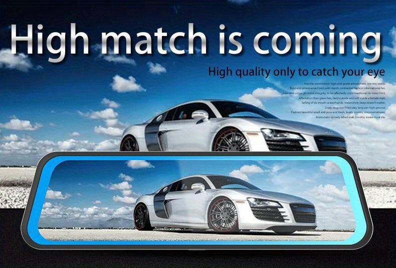 10 Inch Rearview Mirror Full Touch Screen Rearview Mirror Dual Camera Dash Cam, Dash Cam Front 1080P, English Voice Control, WDR Super Night Vision, Parking Mode Comes with 32G memory card, Dual Camera Dash Cam