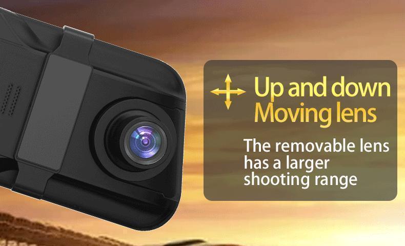 10 Inch Rearview Mirror Full Touch Screen Rearview Mirror Dual Camera Dash Cam, Dash Cam Front 1080P, English Voice Control, WDR Super Night Vision, Parking Mode Comes with 32G memory card, Dual Camera Dash Cam