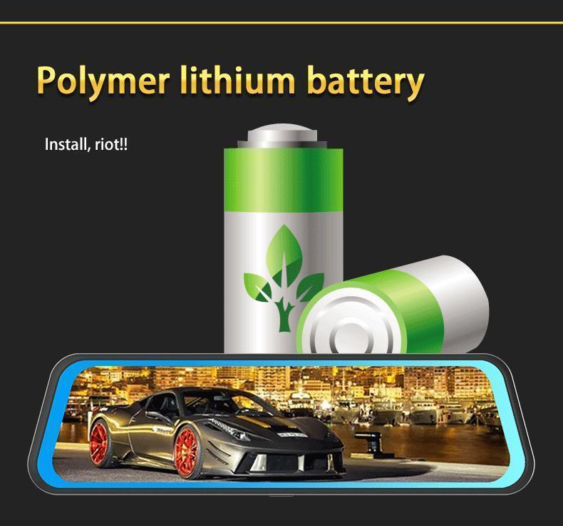 10 Inch Rearview Mirror Full Touch Screen Rearview Mirror Dual Camera Dash Cam, Dash Cam Front 1080P, English Voice Control, WDR Super Night Vision, Parking Mode Comes with 32G memory card, Dual Camera Dash Cam