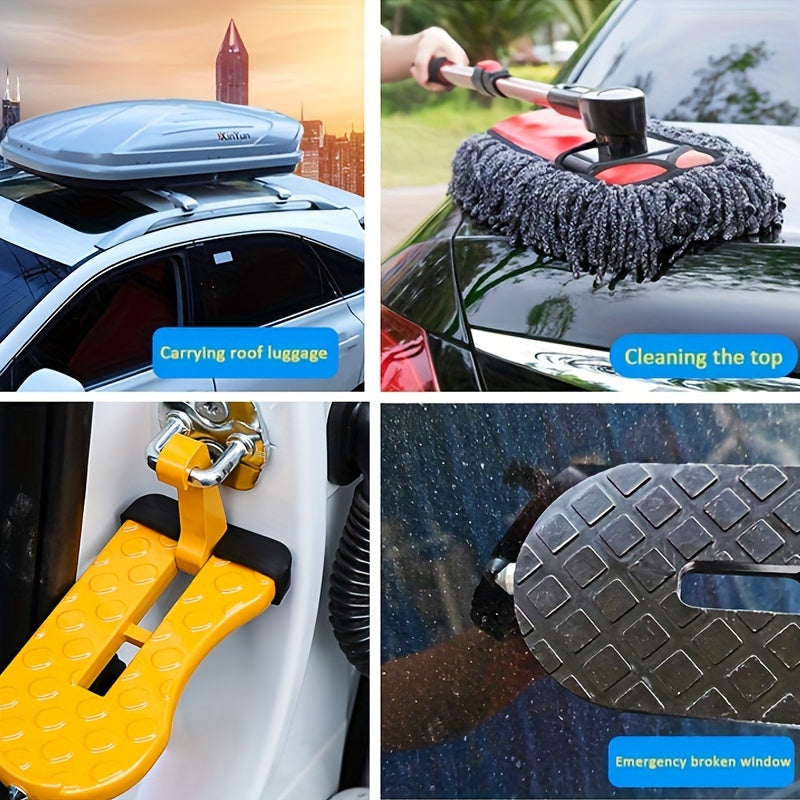 1pc, Car Pedals. The Foot Pedal Is Installed On The Latch, With A Glass Crusher For Easy Access To The Roof. Suitable For Most Cars, SUVs, And Trucks