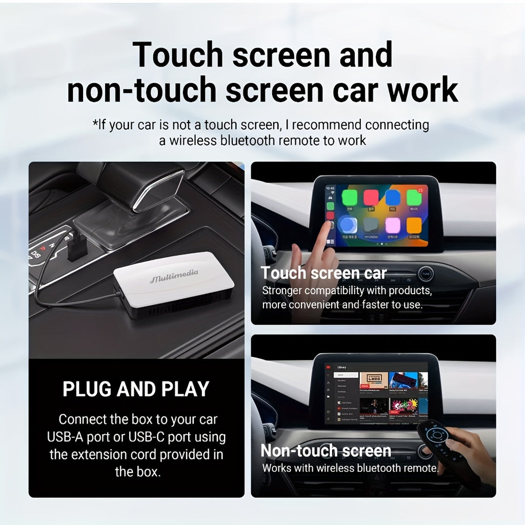 3-in-1 Android Auto Wireless Adapter, Wireless CarPlay Adapter With AirPlay, Wireless Android Auto And Apple Car Play Adapter For Factory Wired Cars From 2016, Plug And Play, Online Update