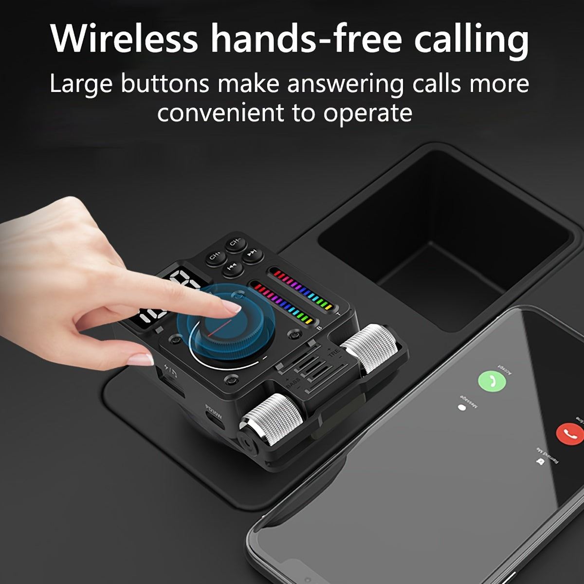 JaJaBor FM Transmitter: Boost Your Car Audio with Treble & Bass Control, 30W Fast Charging, and Hands-Free Wireless Kit