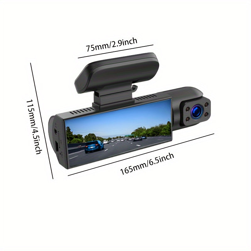 1080P Dual Camera Dash Cam For Cars With IR Night Vision, Loop Recording, And Wide Angle Lens-3.16 Inch IPS Screen, with 32GB SD Card Optional.