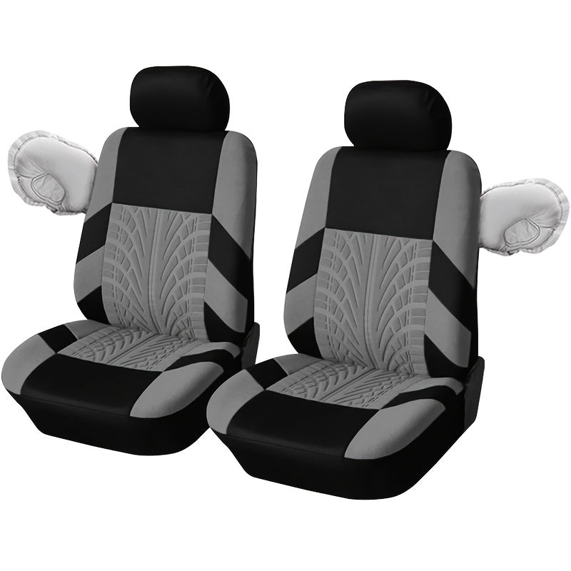 Car Seat Covers, Polyester Front Pairs Gray Black Tan Blue Red Car Seat Cushion Universal Car Seat Protector Decoration Auto Accessories Thick Foam
