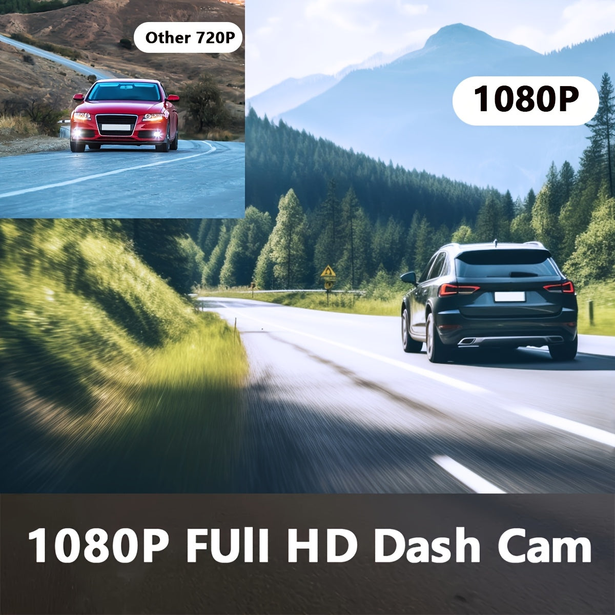 Dash Cam Front and Inside, HD 1080P Recording Car DVR Cam with 170° Wide Angle, Night Vision,Small Dash Camera for Cars, 24h Parking Monitor, Loop Recording,G-Sensor, Without SD Card