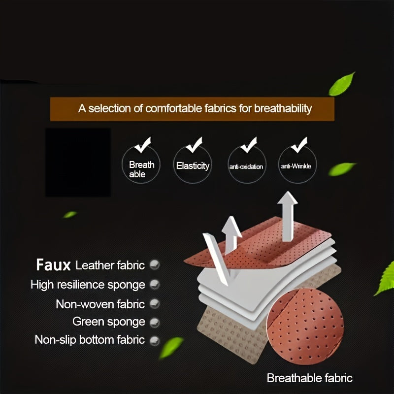 Breathable PU Leather Auto Seat Cushion Protector Anti Slip Car Seat Cover Christmas Gift