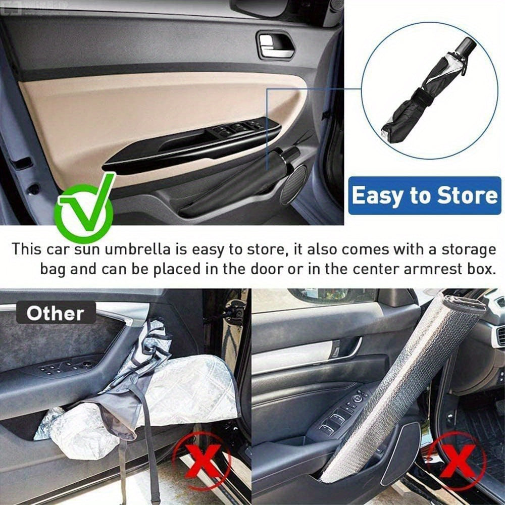 Automobile Windshield Sunshade-foldable Automobile Umbrella Sunshade, Anti-ultraviolet Car Front Window (heat Protection) Windshield Cover Card