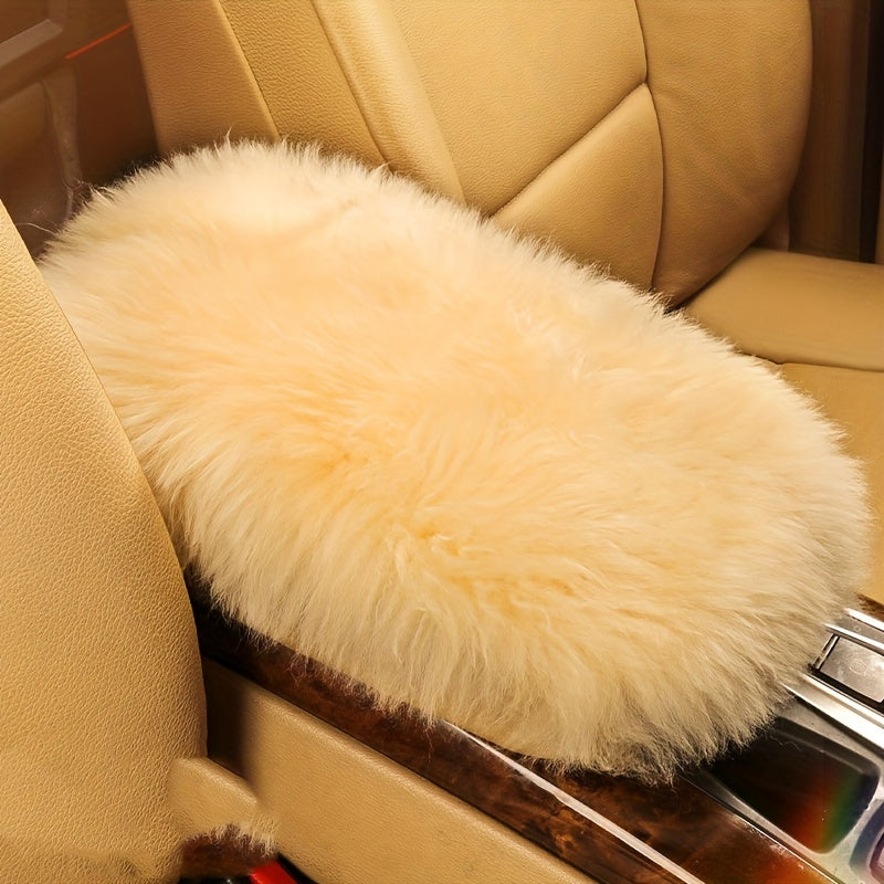 Car Armrest Pad Pure Wool Winter Warm Plush Central Armrest Cover Non-slip Pad Winter Car Supplies