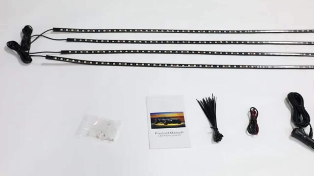 4pcs RGB Car Super Bright Universal Light Bar, Car LED Bottom Light Neon Light With App Dynamic RGB Color Change, Music Mode, Wireless Remote Control, Car Base Glow Light Bar, LED Light Base Glow Kit