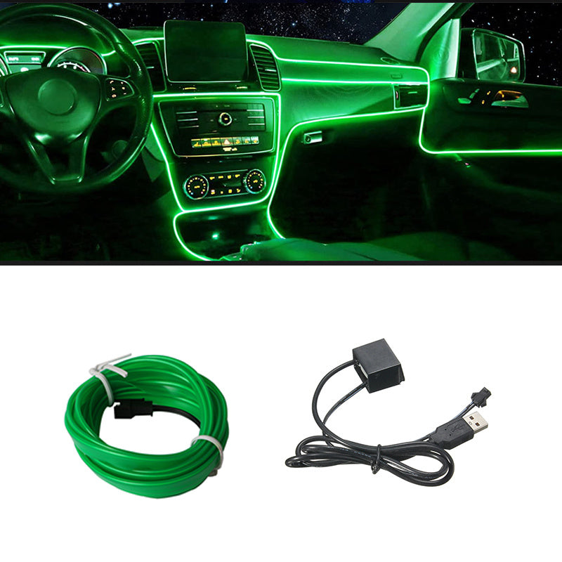 196.85inch Car Environment El Wire LED USB Flexible Neon Interior Lights Assembly RGB Light for Automotive Decoration Lighting Accessories for car party DIY Living Room and Bedroom Atmosphere Decoration, Bedroom Lights, Best