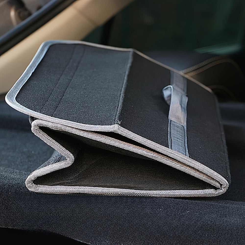 Black Grey Folding Car Boot Felt Cloth Storage Box Car Interior Organiser Model Bag